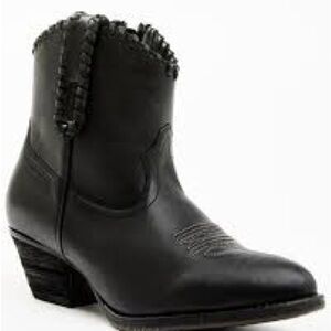 Shyanne Black Ankle Boots with Stitch Detail